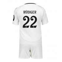 Dres Real Madrid Antonio Rudiger #22 Domáci pre deti 2024-25 Krátky Rukáv (+ trenírky)